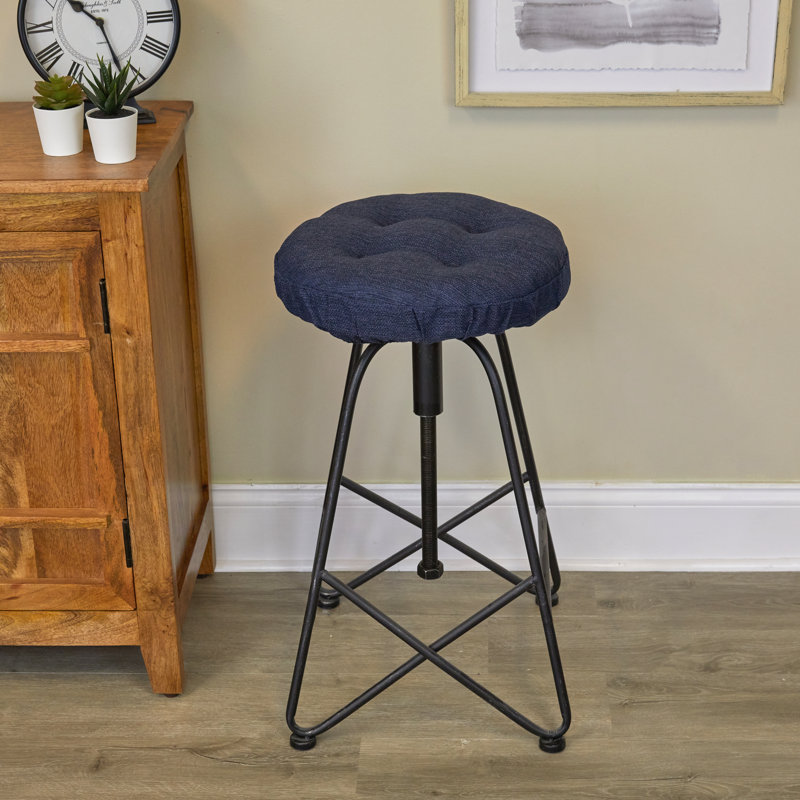 Non-Slip Solid Barstool Seat Cushion, 14-Inches Round, Indigo