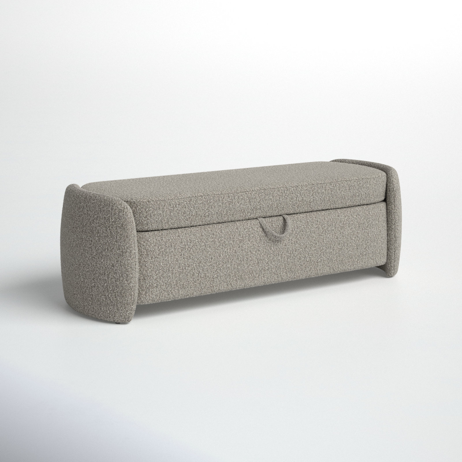 Kalevi 60" Boucle Storage Bench, Light Brown