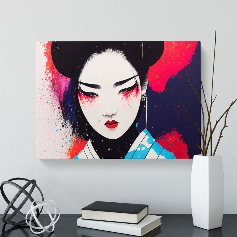 A Splashed Geisha - Wrapped Canvas, 40cm H x 60cm W x 3cm D
