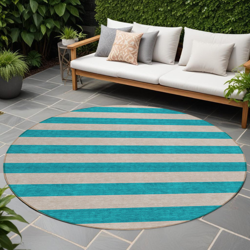 Tapis extérieur rond lavable antidérapant 8 pi
