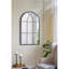 28.3x47" Arched Wall Mirror with Black and Gold Windowpane Design