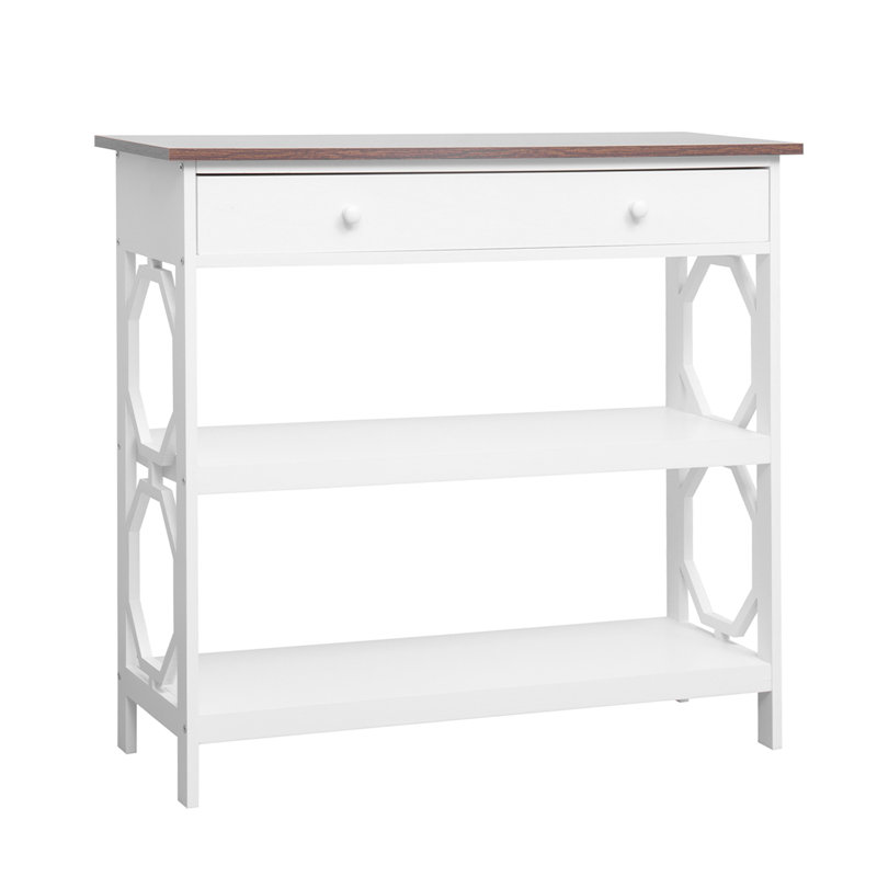 Console 36,2 po, Blanc / brun