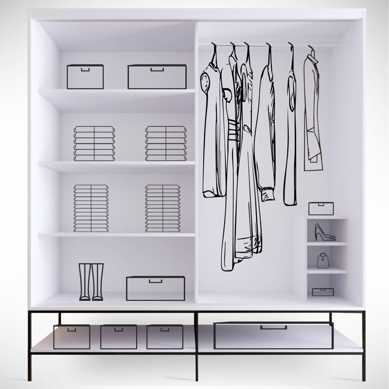 Calidia 2 Door Manufactured Wood Wardrobe, 200cm H x 190cm W x 57cm D