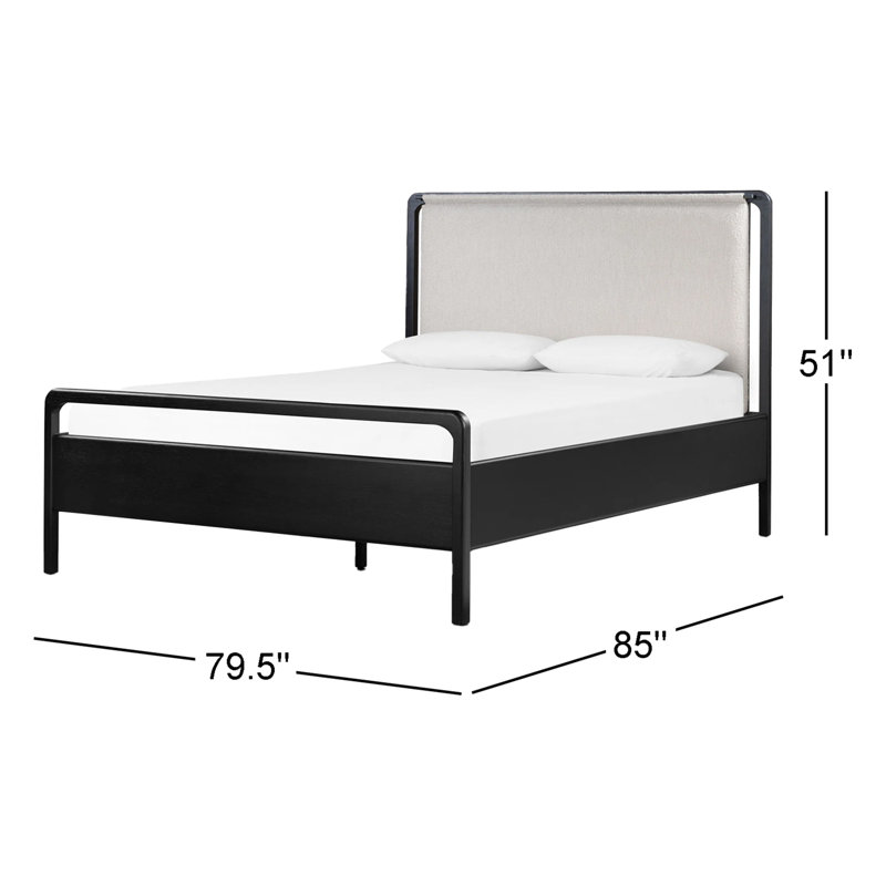 Rosedale Upholstered Bed, King, Knoll Sand/Ebony Oak Veneer
