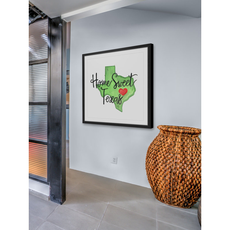 « home doux texas », reproduction de peinture encadrée, H 18 po x l 18 po x P 1,5 po