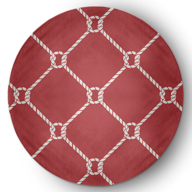 Adony Chenille Geometric Indoor Rug, Round 5'