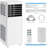 8000 Btu 3 In 1 Portable Air Conditioners With Remote Control With Cooling/dehumidifying/fan Mode