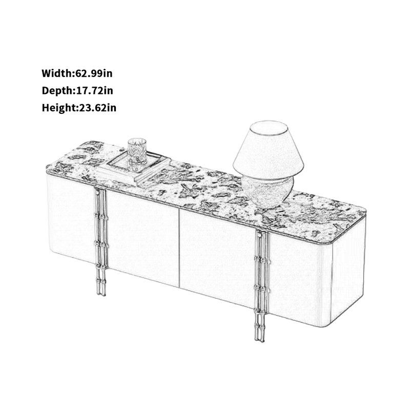 Meuble télé moderne et minimaliste, H 23,62 po x L 62,99 po x l 17,72 po