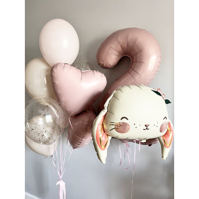 Adorable Bunny-Themed Balloon Set for Birthday Parties (Number Balloon: #1)
