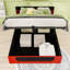 Grand lit plateforme tapissier avec tête de lit et rangement relevable-1178243712