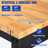 Adjustable Height Wood Workbench with Metal Frame and Power Outlets-807700455
