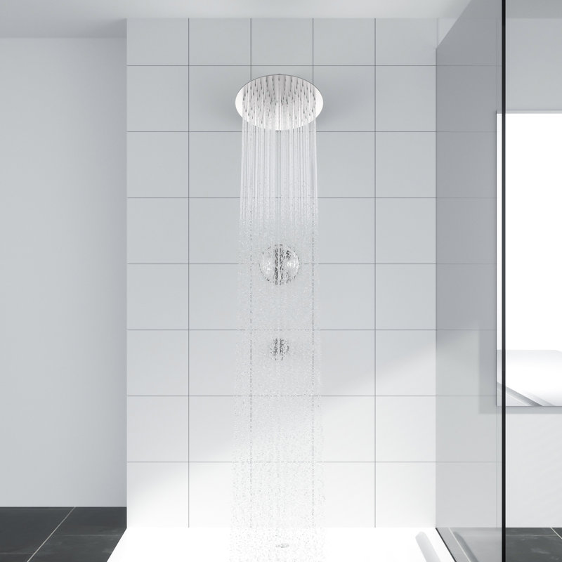 10” Wall Mount Shower Head Rain Mixer Shower System Two-function Bathroom Tub Shower Faucet Set, Brushed Nickel