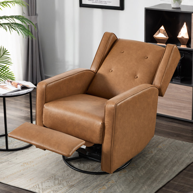 29.1'' Wide Contemporary And Upholstered Swivel And Rocker Manual Recliner With Wing Back (Set Of 2)