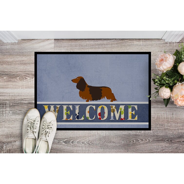 Northlight Natural Coir Rectangular Dachshund Dog Welcome Doormat 18 x 30