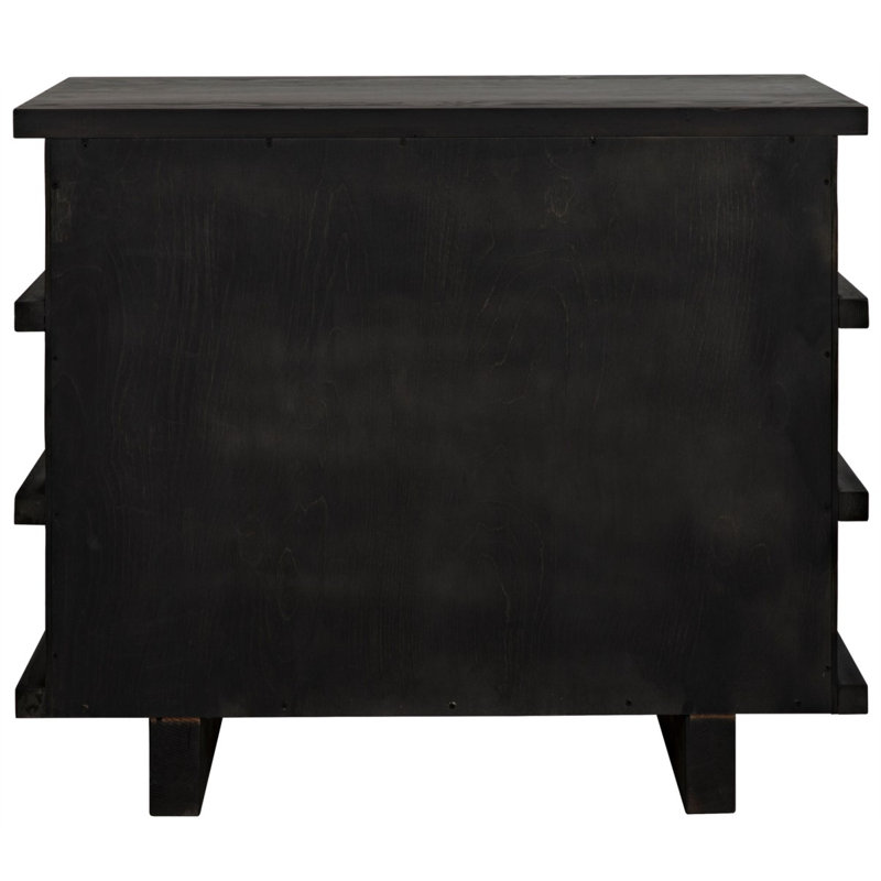 Bergamot 3 - Drawer Solid Wood Dresser, Black Wax
