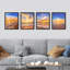 «White Ocean Sea Wave Vibrant Sunset Horizon», impression sur papier 4 pièces-97782111-97782112
