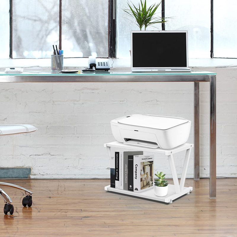 Support pour imprimante de bureau Retro, Blanc