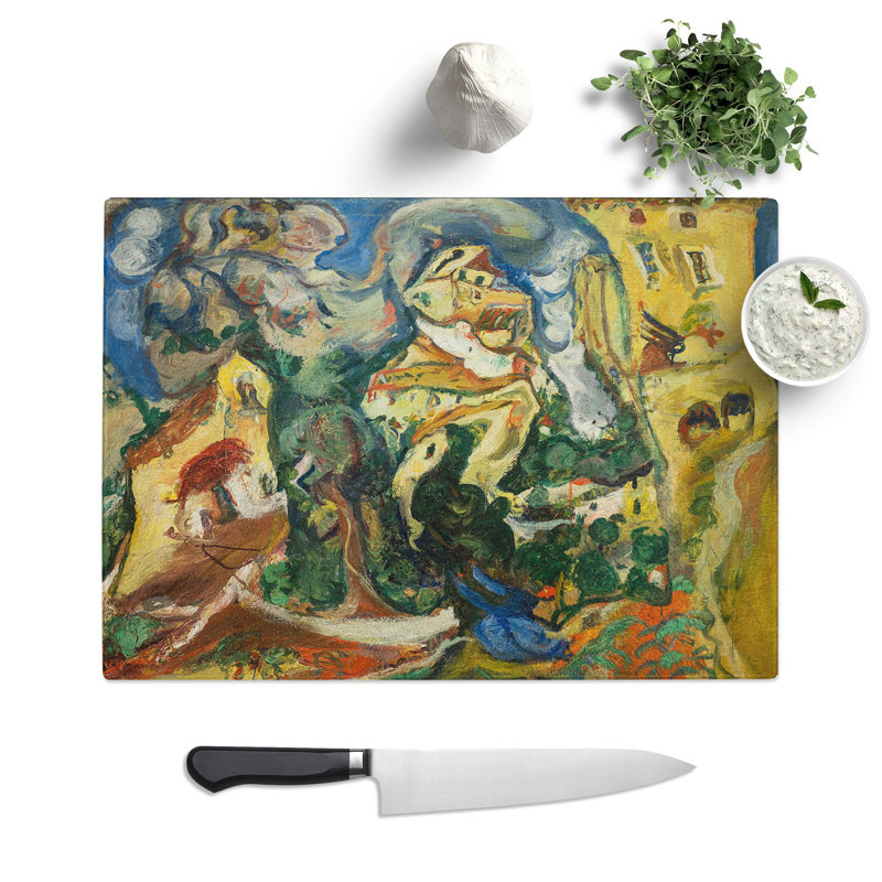 The Village by Chaim Soutine Chopping Board, 0.4cm H x 28.5cm W x 39cm L