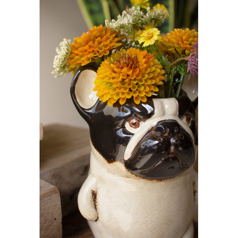  Ensemble de 2 pots à fleurs en céramique Frenchie