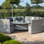 Britnay Round Rattan Sofa Dining Set - with Rising Table & Weatherproof Cushions
