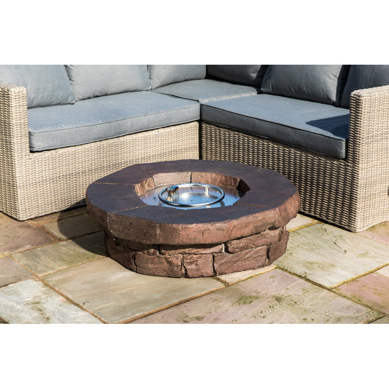 Round Stone Propane Smokeless Fire Pit