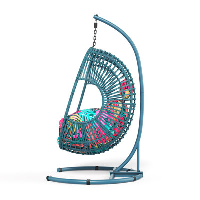 Support suspendu robuste - hamac thermolaqué pour chaise hamac, intérieur et extérieur (seulement support) bleu