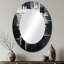 Siclen - Miroir décoratif ovale abstrait sur métal-1996607305