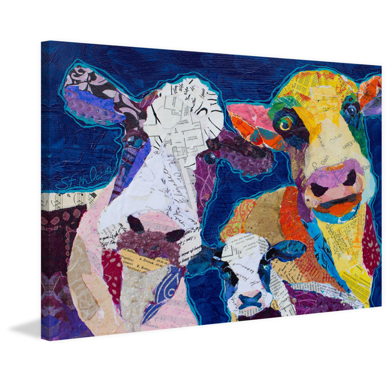 "Trois Vache", reproduction sur toile tendue, H 30 po x l 45 po x P 1,5 po