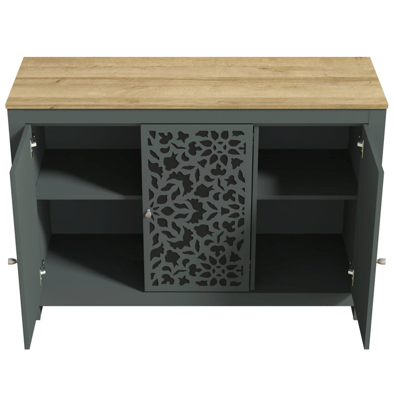 Buffet de 44,3 po de largeur Arrastia, Barli, Brun / Beige / Vert