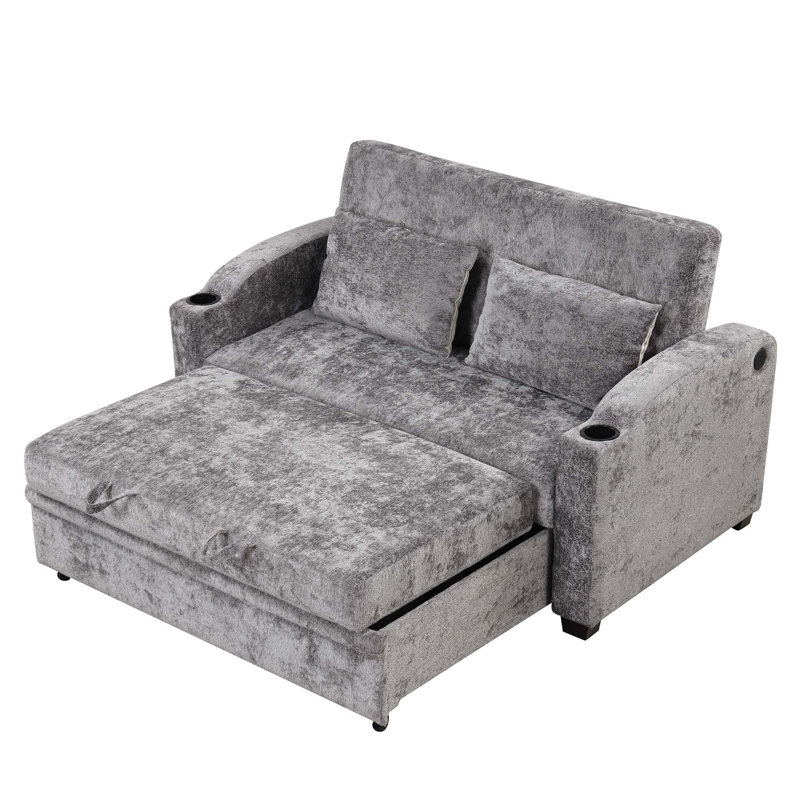 Canapé-lit convertible moderne avec des caractéristiques avancées pour le confort et la fonctionnalité, Gris