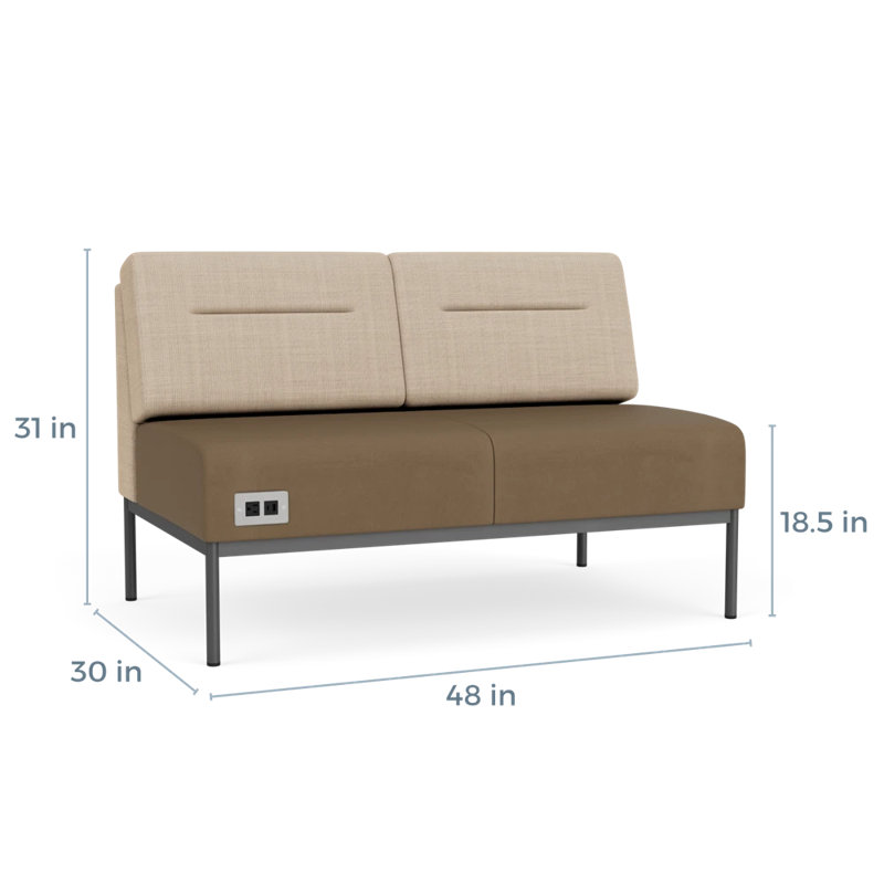 Causeuse Darsey, Avec alimentation, Chambray calcaire; Patriot Plus taupe, Gris anthracite