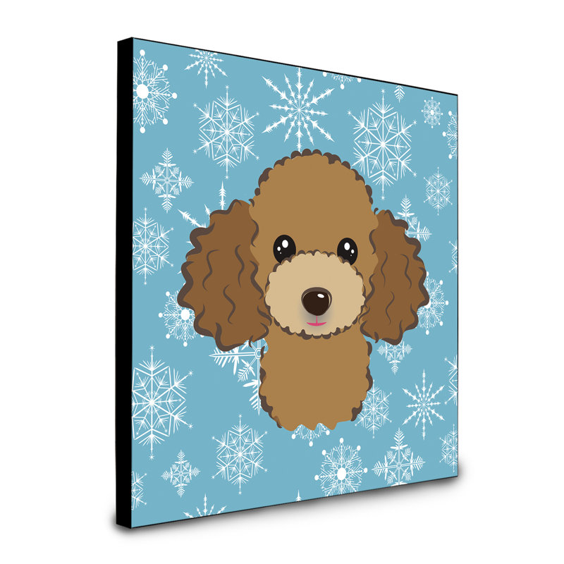 Panneau mural d’art flocon de neige Loula, Brun Poodle
