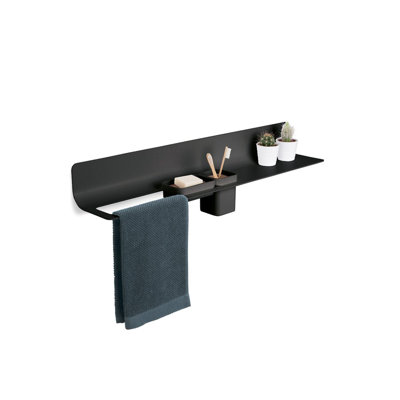 Curva Metal Bracket Shelf with Towel Bar