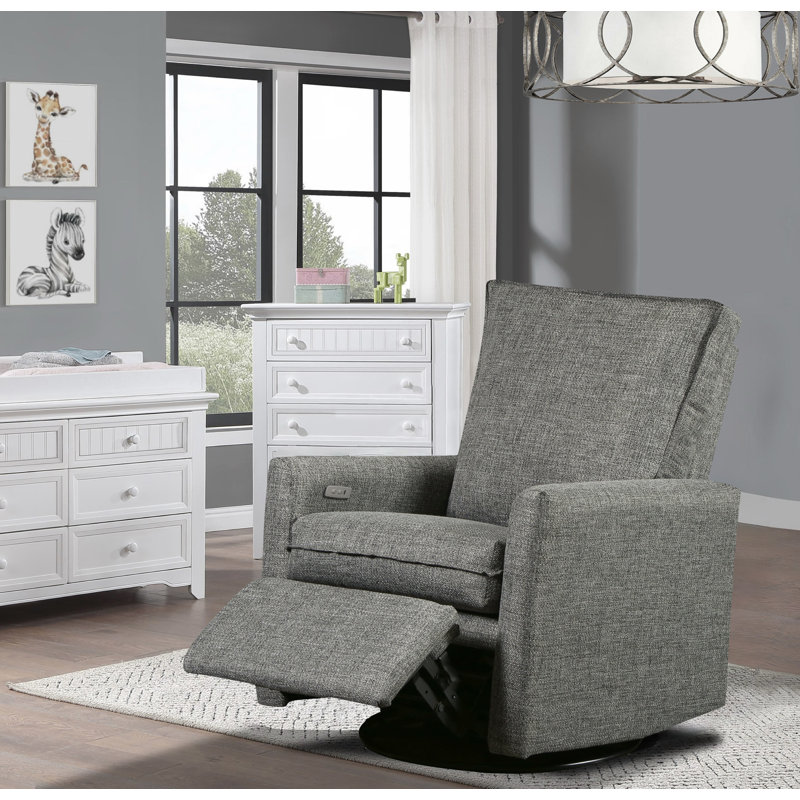 Gliding Swivel Power Recliner , Brushed Graphite
