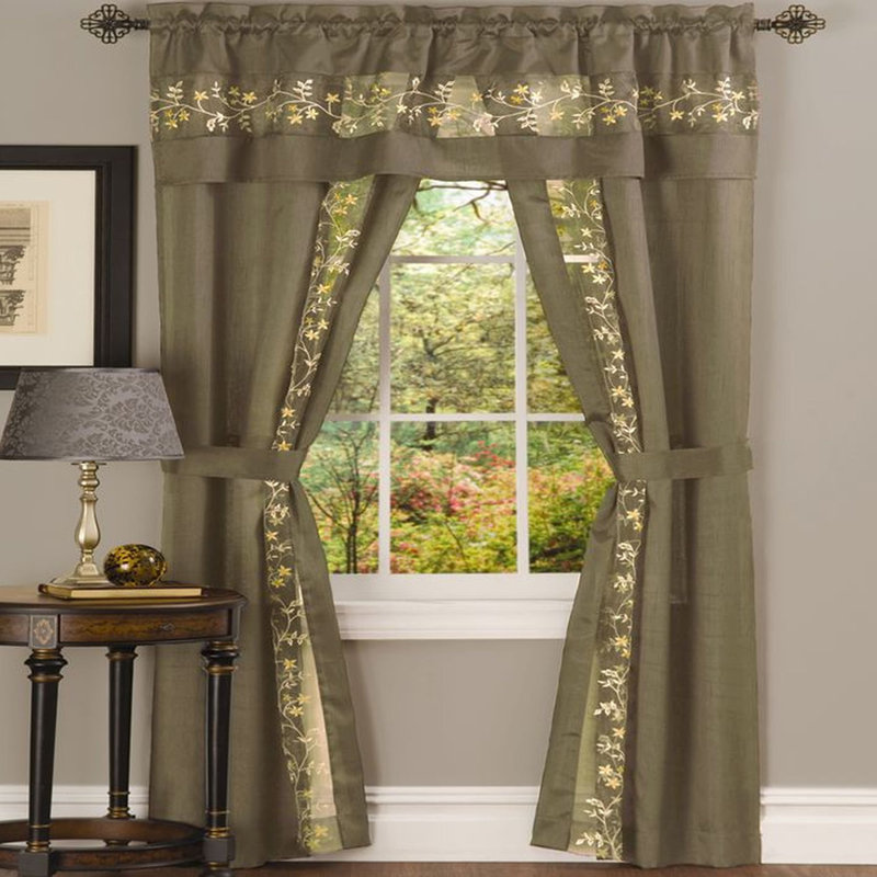 Shipley Semi Sheer Curtain Pair, 55" W x 84" L, White