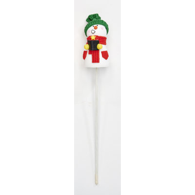 2.5" Polymer Clay Snowman on 6" Pick