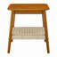 Table d'appoint de style Mid-Century de 23 po avec tablette tissée, table d'appoint Boho avec rangement, tables de chevet, petite table d'appoint pour canapé de salon, bureau à domicile