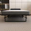 Structure de lit pliante en métal avec matelas en mousse de poche, 4 roulettes pour la mobilité, petit appartement peu encombrant avec roulettes noires, chambre à coucher et dortoir convenables