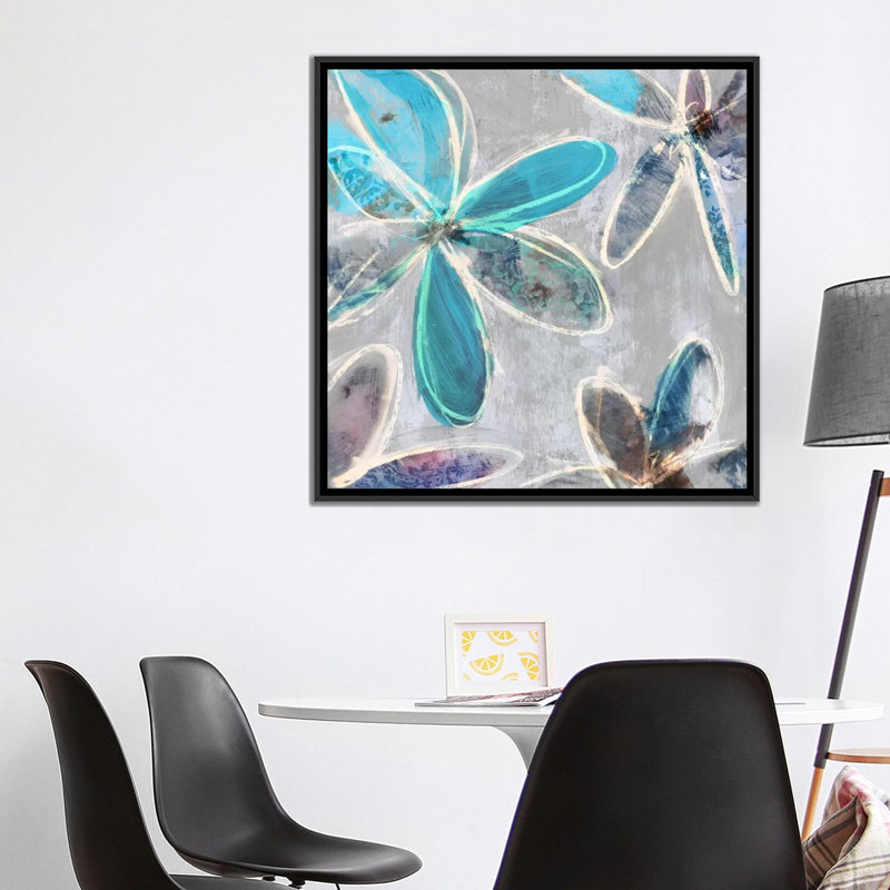 «Allissa II», reproduction sur toile, H 18 po x l 18 po x P 1,5 po, Toile avec cadre noir, Pas de tapis