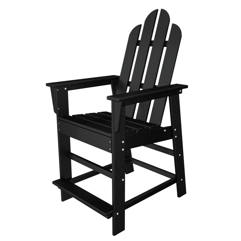 POLYWOOD Long Island Counter Chair, Black