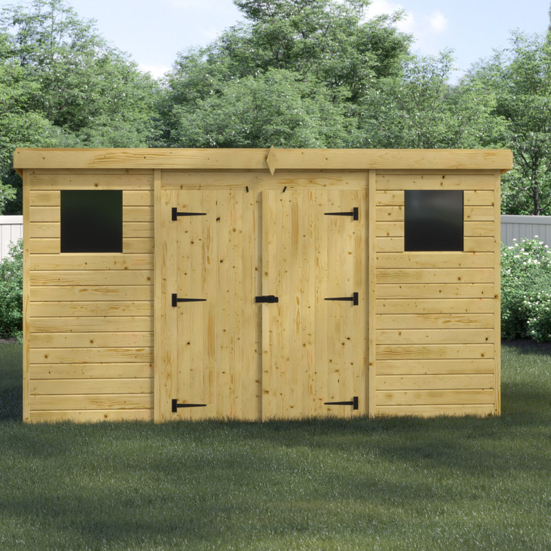 Shiplap Pent Wooden Shed, 14ft. W x 4ft. D