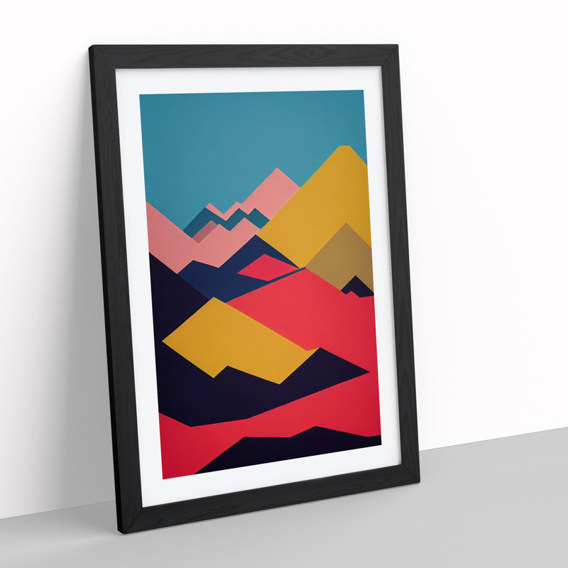 An Abstract Mountain Landscape No.1 - Wall Art, Black Frame, 64cm H x 46cm W