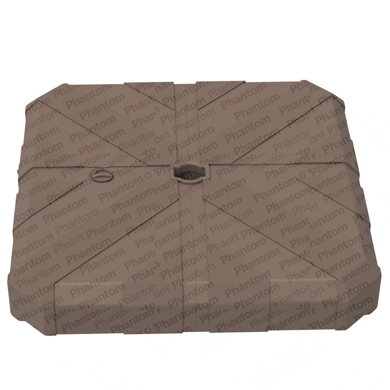 Base de parasol décalée en porte-à-faux Outsunny, base de parasol d'extérieur robuste, base de parasol de patio remplie de sable / eau pour le jardin, au bord de la piscine, brun