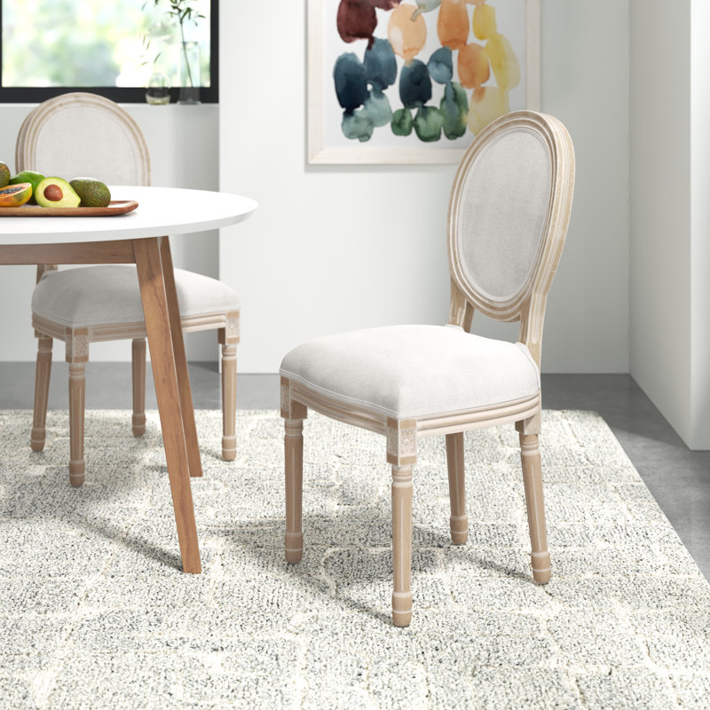 Kelleia 19'' H Linen Upholstered Side Chair, Beige