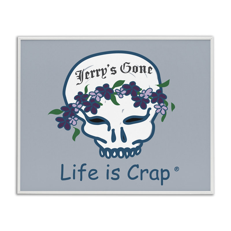 Jerry's Gone Skull, estampe numérique par LIC, Giclée encadrée blanc bord de mer, H 24 po x l 30 po