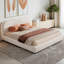 Grand lit tapissier minimaliste Boucle - Lit plateforme courbé avec rangement sans effort pour les chambres modernes
