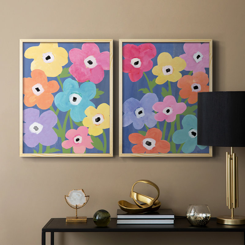 «Flower Market Color I», reproduction encadrée de qualité supérieure - prête à être accrochée - aucun clou requis - aucun clou requis