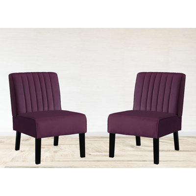 2 chaises en velours de style Mid-Century moderne, base en bois massif, mauve riche pour la chambre à coucher et le salon, 2 pièces, velours gracieux, pieds, chambre à coucher,