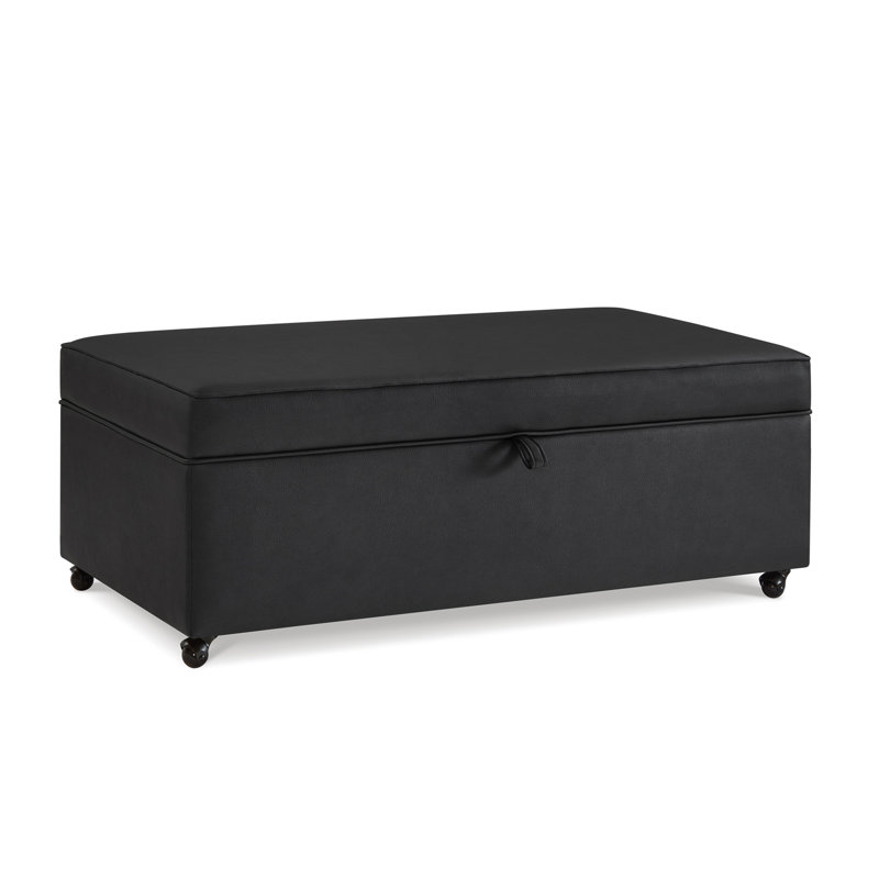 Grand repose-pieds de rangement avec roulettes Modern, Gris foncé