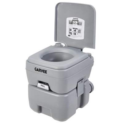 5.3 Gallon Portable Toilet for Camping, with Carry Bag & Detachable Tank, Ideal for Boat, Truck & RV Use, Beige